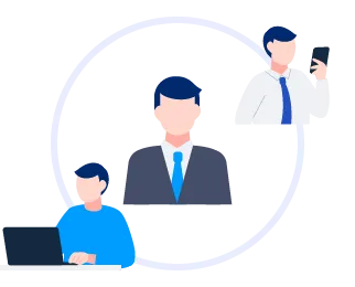 各従業員が一日の中での業務シーンに合わせて使い分け